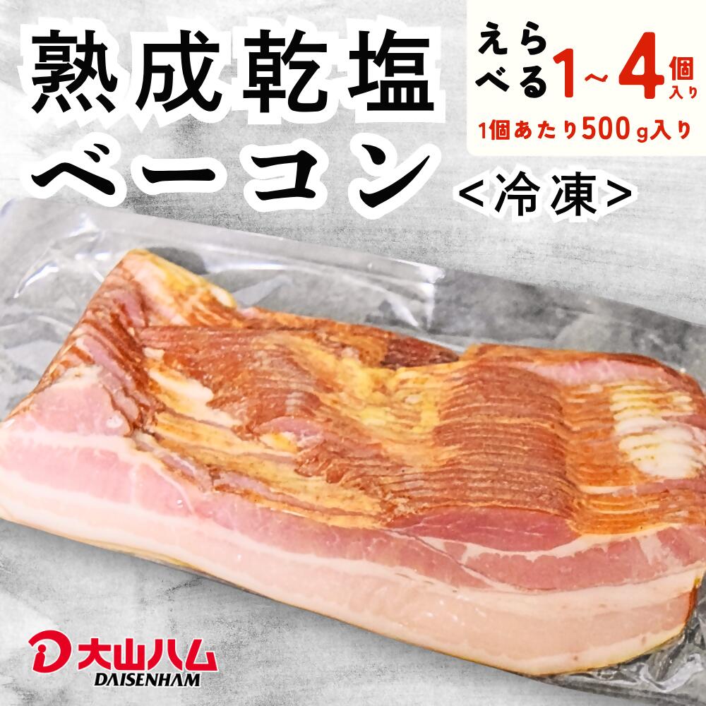 大山ハム 選べる 内容量 熟成乾塩 ベーコン 500g 1kg 1.5kg 2kg 肉 肉加工品 加工品 お取り寄せグルメ 送料無料 鳥取県 米子市