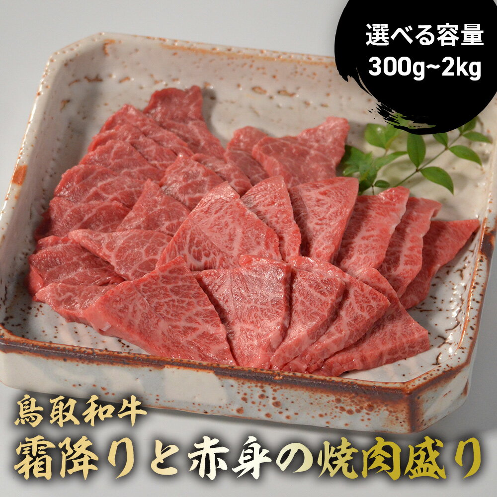 鳥取和牛 霜降りと赤身の焼肉盛り (300g~2kg) 国産 牛肉 焼肉 赤身 霜降り ロース モモ バラ バーベキュー 和牛 黒毛和牛 ブランド牛 国産牛 鳥取県 倉吉市