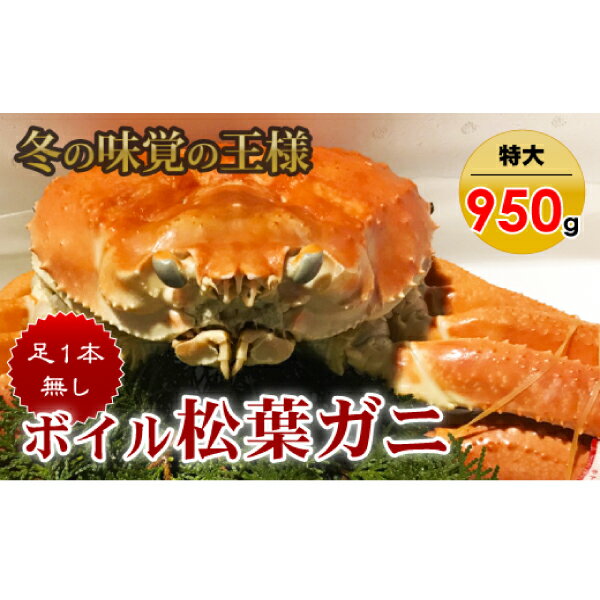 【ふるさと納税】【魚倉】足1本なし ボイル 松葉ガニ （特大 950g 以上） 訳あり ズワイガニ 松葉蟹 規格外 不揃い キズ 欠け カニ かにしゃぶ 【2023年11月から2024年3月発送予定】 早期受付･･･