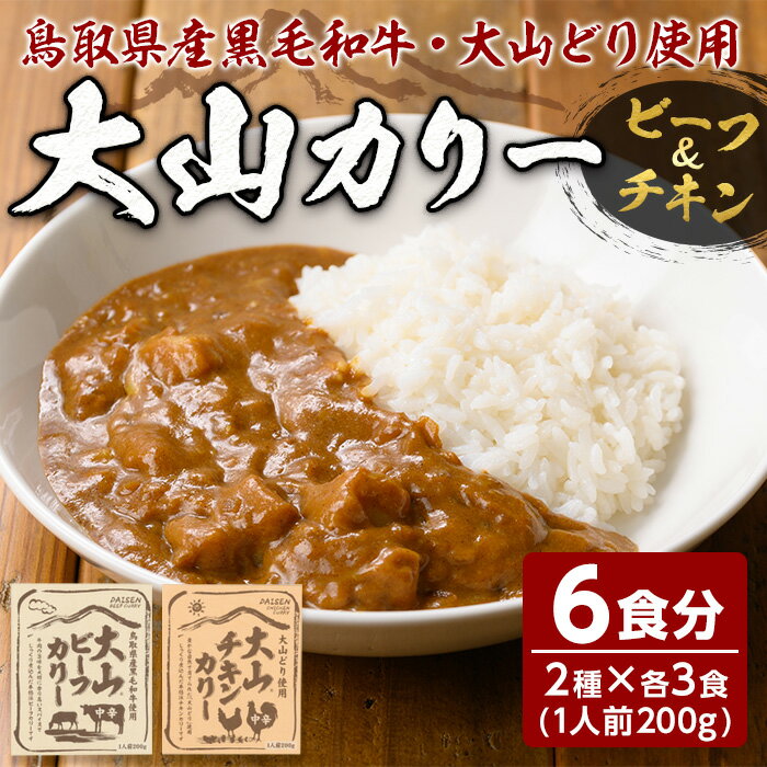 1位! 口コミ数「0件」評価「0」大山カリーセット(2種・計6個)鳥取県 境港市 カレーライス カレー ビーフカレー ビーフカリー チキンカレー チキンカリー 黒毛和牛 大山･･･ 