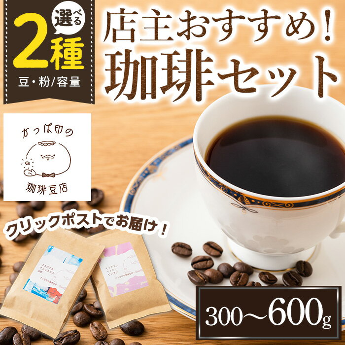 ＜豆・粉選べる＞＜容量を選べる＞店主おすすめ！珈琲セット(計300～600g)コーヒー 珈琲 ドリップ 自家焙煎珈琲 ブラジル コロンビア グアテマラ インドネ...