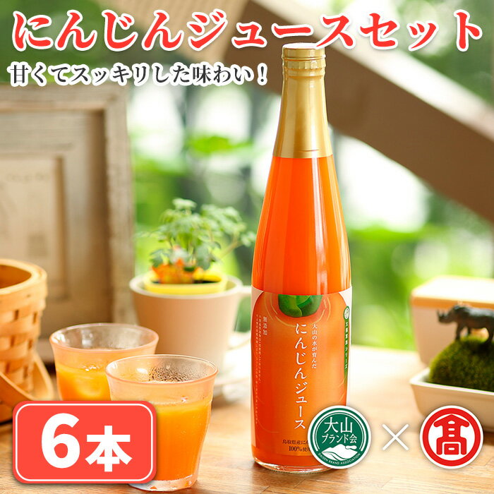 にんじんジュースセット(6本) 鳥取県 日南町 にんじんジュース 冬人参 甘い のど越し 減農薬 減化学肥料 [T-BF5][大山ブランド会]