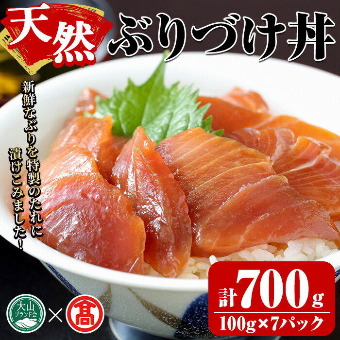 25位! 口コミ数「0件」評価「0」天然ぶりづけ丼の素(100g×7本・計700g) 鳥取県 境港市 天然ぶり ぶり 鰤 ブリ づけ丼 漬け丼 魚 魚介 海鮮 海の幸 ギフト【･･･ 