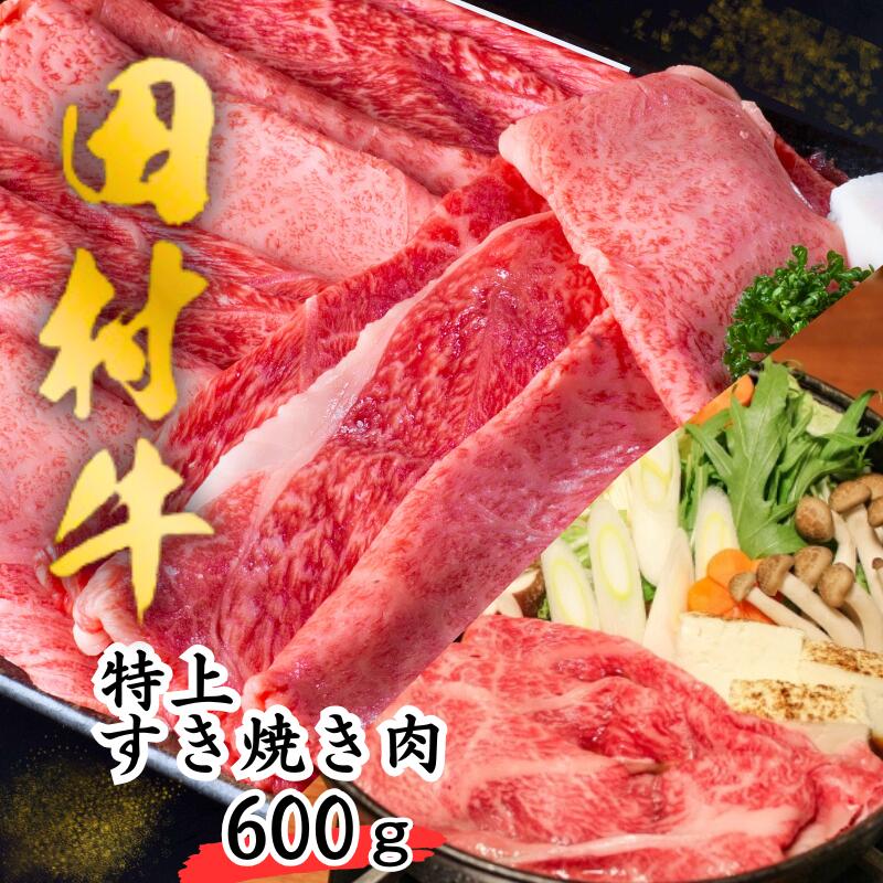 【ふるさと納税】田村牛 特上すき焼き肉 600g|鳥取 岩美 牛肉 田村牛 和牛 国産 肉 お肉 にく 赤身 すきやき すき焼き 肉のたむら 黒毛和牛 但馬牛 送料無料 人気 大人気 受賞 すき焼き肉【11010】