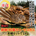 【ふるさと納税】【訳あり】活!松葉ガニ・セコガニ1kgセット 11月以降順次発送 鳥取網代港【さかなや新鮮組】|鳥取県 岩美町 蟹 かに カニ ズワイガニ 冷蔵...