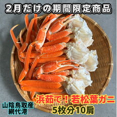 【ふるさと納税】地元で大人気 浜茹で!若松葉ガニ(中5枚10肩)2月以降発送鳥取網代港【さかなや新鮮組】|鳥取県 岩美町 蟹 かに カニ ズワイガニ 松葉がに 魚貝 漁期2月から 若松葉 冷蔵 送料無...