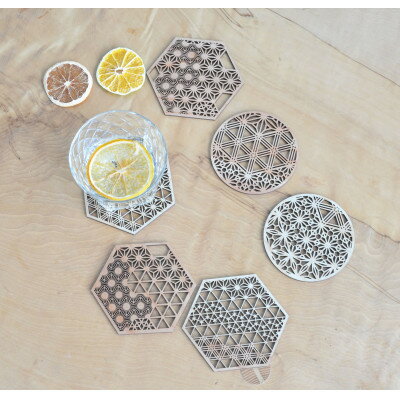 【ふるさと納税】組子文様コースター　sora ー2枚セットー【1372956】