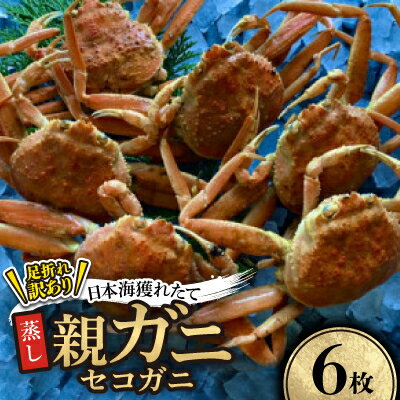 【ふるさと納税】【蒸し】訳あり足折れ日本海産親ガニ(セコガニ) 6枚【配送不可地域:離島・北海道・沖縄県】【1596418】