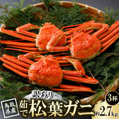 【ふるさと納税】【先行予約】鳥取県産 訳あり 茹 松葉がに 900g×3杯(中村商店)26年12月・27年1月発送【配送不可地域：離島・北海道・沖縄県・東北・信越、北陸】【1692779】