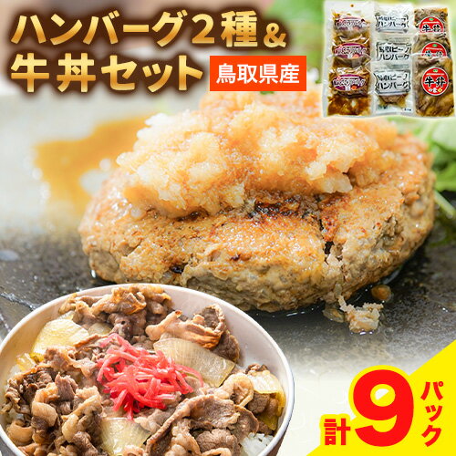 ハンバーグ 牛丼 鳥取県産ハンバーグ2種&牛丼セット 《90日以内に出荷予定(土日祝除く)》 鳥取県畜産農業協同組合 鳥取県 牛肉 牛 セット 送料無料