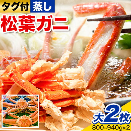 【先行予約】【蒸し】タグ付き松葉ガニ 大2枚(1枚あたり800～940g) 高間商店《11月上旬-3月下旬頃出荷》鳥取県 八頭町 送料無料 カニ 蟹 松葉ガニ タグ付き ブランド