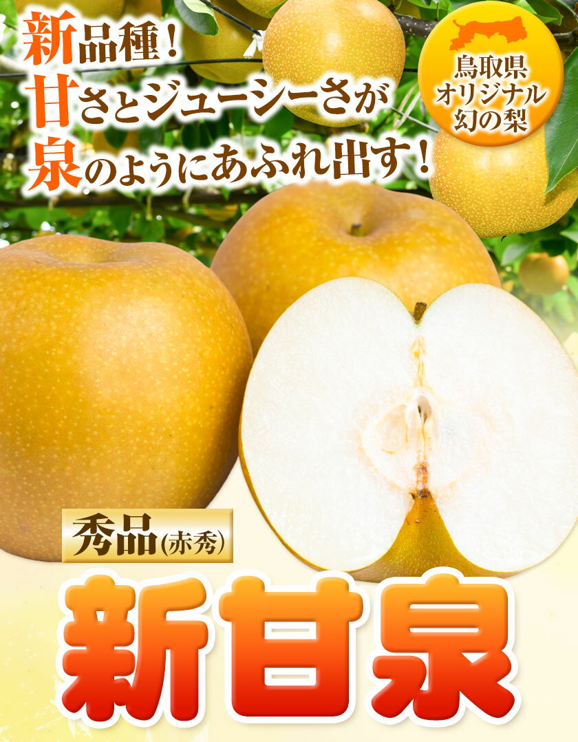 【ふるさと納税】【秀品(赤秀)】先行予約 新甘泉 約3kg (5~11玉) 約5kg (9~20玉) 《2026年8月下旬-9月下旬頃出荷》鳥取県 八頭町 梨 なし 果物 フルーツ 特産品 秀品 赤秀 贈答用 先行予約 送料無料 果汁 デザート