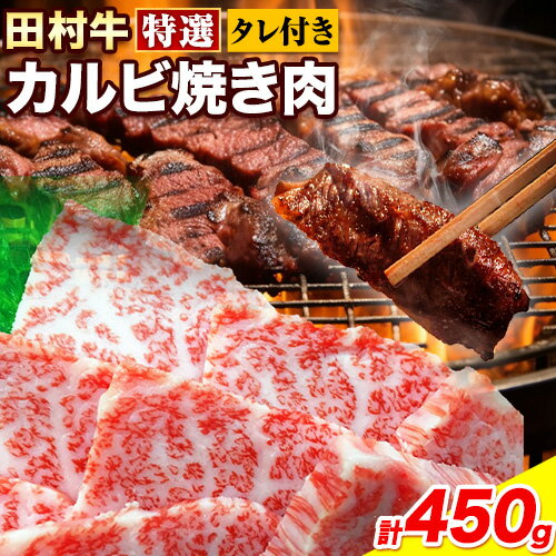 田村牛 特選カルビ焼肉セット田村牛 特選カルビ肉 450g オリジナル焼肉のたれ 200ml 八頭町観光協会 肉のたむら 鳥取県 八頭町[90日以内に出荷予定(土日祝除く)]牛肉 カルビ 焼肉 送料無料