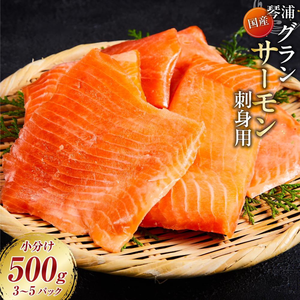 ＼数量限定 国産サーモン/ 琴浦 グランサーモン 500g ( 3-5パック ) | 刺身用 小分け 生食 国産 陸上養殖 刺身 刺し身 さしみ 冷凍 鮭 サケ 魚 さかな 海鮮 魚介類 鳥取 人気 おすすめ 真空 個包装