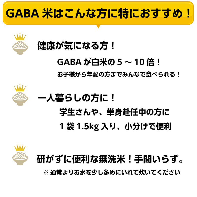 【ふるさと納税】TA04：【定期便】GABA米1.5kg×3袋【6回お届けコース】