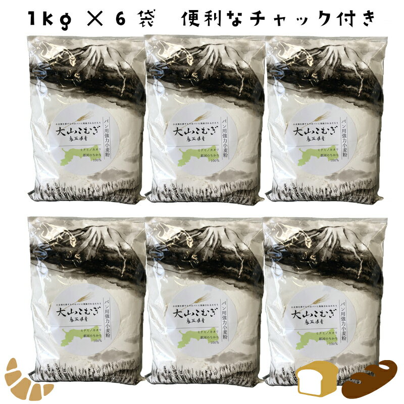 【ふるさと納税】DK01：鳥取県産大山こむぎパン用強力粉　1kg×6袋