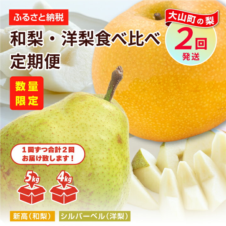 35位! 口コミ数「1件」評価「1」YN-06　和梨・洋梨　食べ比べ　定期便　なし 梨 新高梨 シルバーベル 甘味 酸味 すっきり 鳥取県 鳥取県産 大山町 大山 お土産 返礼･･･ 