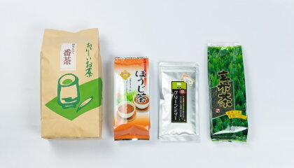 IN-03　お茶屋さんのおいしいお茶「井上青輝園」の普段飲みセット　お茶 ほうじ茶 玄米茶 番茶 グリーンティ 鳥取県 鳥取県産 大山町 大山 お土産 返礼品 国産 お取り寄せ ご当地