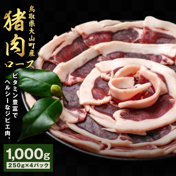 楽天鳥取県大山町【ふるさと納税】GB-10 猪肉 ロース 1kg（250g×4パック）　ジビエ 肉 お肉 鳥取県 鳥取県産 大山町 大山 お土産 返礼品 国産 お取り寄せ ご当地