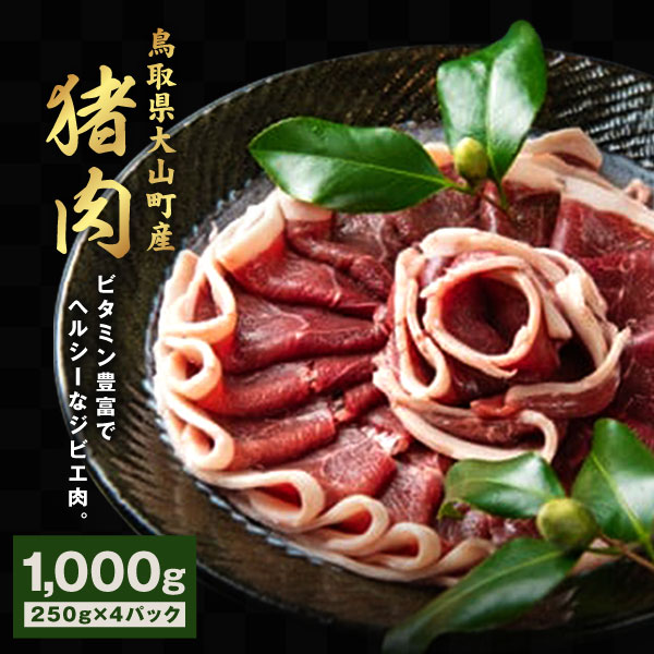 20位! 口コミ数「4件」評価「4.75」GB-02 猪肉 1kg 250g×4パック 鳥取県 鳥取県産 大山町 大山 要冷凍 ジビエ肉 焼き肉 焼き肉用 料理 生肉 パック 詰め合･･･ 