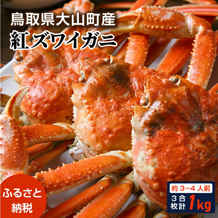 【ふるさと納税】紅ずわいがに3枚（約1kg） 約3－4人前　鳥取県産 紅ガニ ズワイガニ かに ずわいがに　カニ 蟹肉 カニ脚 ずわい蟹肉かにしゃ 蟹 カニしゃぶ 魚介 海鮮 ずわい蟹 送料無料　鳥取県 大山町 【9月以降降発送】OM-10