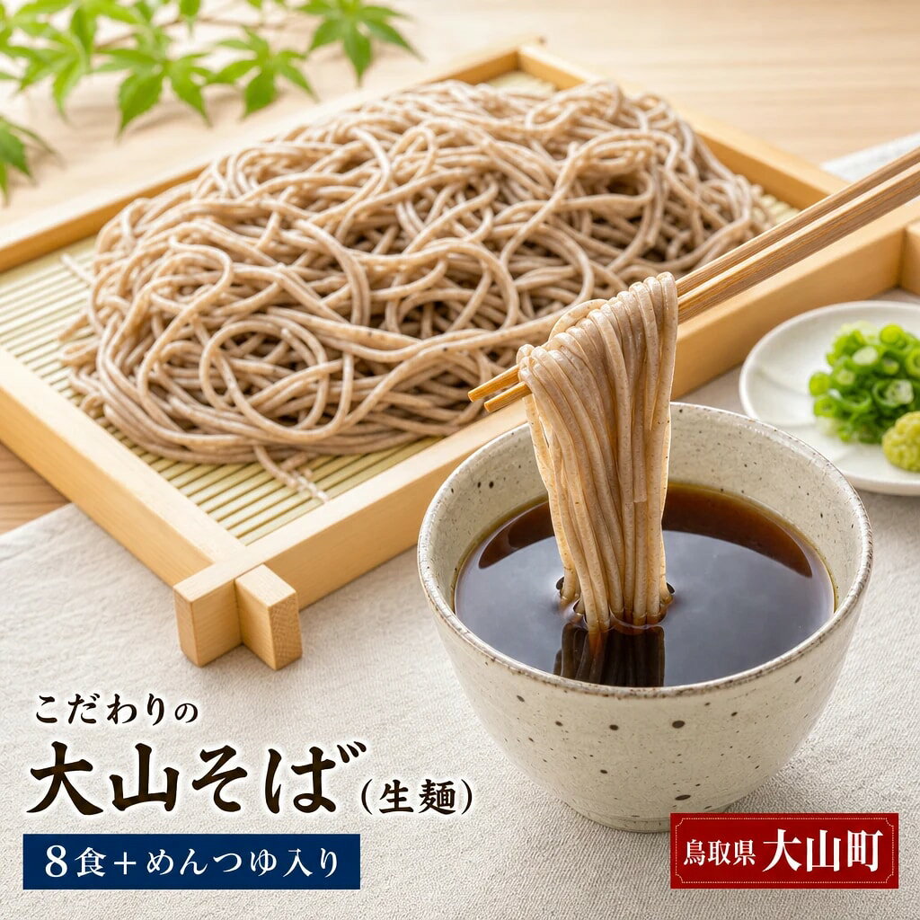 MS-41 こだわりの大山そば（生麺）（8食+めんつゆ入り） 鳥取県 鳥取県産 大山町 大山 お土産 返礼品 国産 お取り寄せ ご当地
