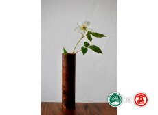 【ふるさと納税】<tree frog>糠焼色 円筒銅花器(大山ブランド会) BD6