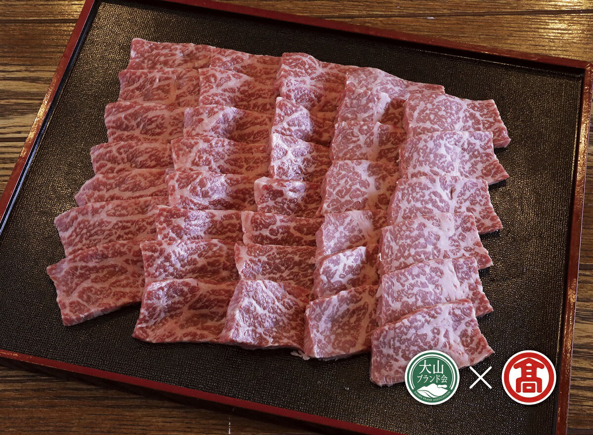 【ふるさと納税】＜はなふさ＞大山黒牛モモ焼肉用（大山ブランド会） 500g 和牛 鳥取県南部町