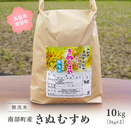 鳥取県南部町産 無洗米 きぬむすめ 10kg(5kg×2袋) 10キロ 米 令和5年産 お米 おこめ こめ コメ キヌムスメ 無洗 板谷米穀店