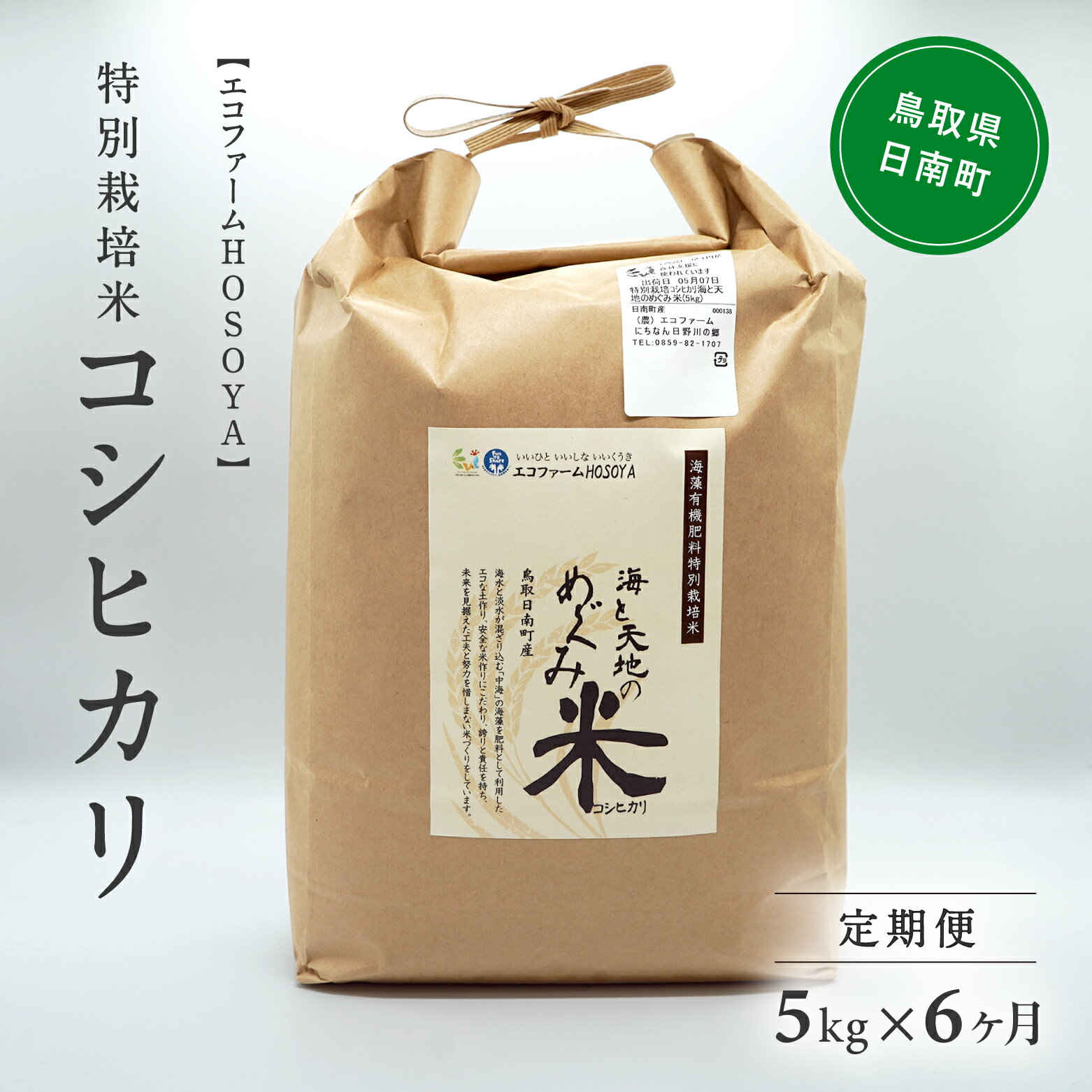 【ふるさと納税】【6カ月連続お届け】令和5年産 海と天地のめぐみ米（コシヒカリ） 白米5kg