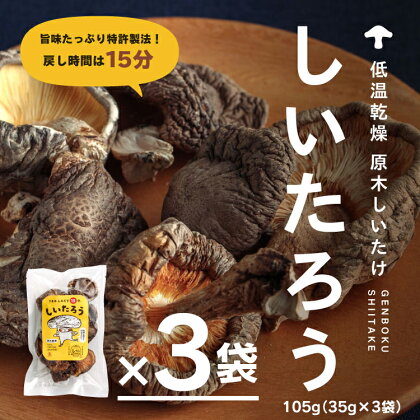 こだわりの原木乾燥シイタケ「しいたろう」 105g（35g×3袋） 原木シイタケ 乾燥椎茸 乾燥しいたけ しいたけ 原木椎茸 原木しいたけ 鳥取県 日野町 鳥取県日野町 しいたつ