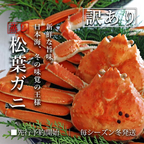 【ふるさと納税】【訳あり】松葉ガニ 中 3枚 蒸し ご自宅用 / 1枚500〜640g前後 ずわいがに カニ TM8 0718
