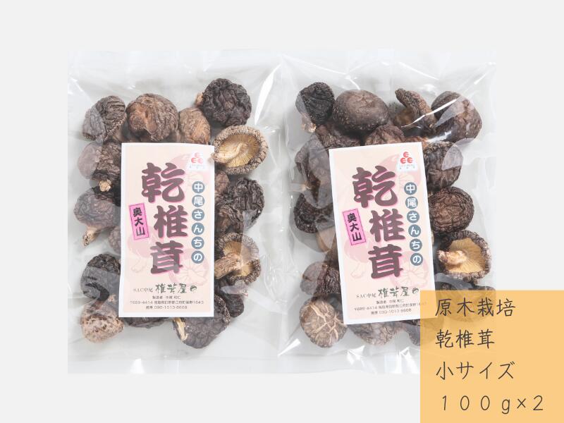 【ふるさと納税】中尾さんちの乾椎茸 小 100g 2袋 原木栽培 干しシイタケ / SAC中尾 椎茸屋 0797