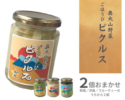 楽天ふるさと納税　【ふるさと納税】奥大山野菜ごほうびピクルス 220g瓶詰 おまかせ2個セット 保存食 道の駅 0987