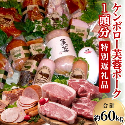 ケンボロー芙蓉ポーク1頭分【特別商品】 肉 豚肉 豚 1頭 60kg ロース 肩ロース バラ ヒレ モモ肉 ミンチ ブランド豚 ハム ソーセージ 【1】