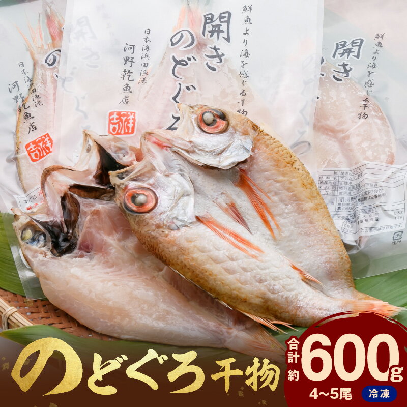 のどぐろ干物(4〜5枚 計600g 20〜22cm前後)浜田港目利き工場長厳選「のどぐろ」河野乾魚店 魚 干物 干もの 乾物 一夜干し のどぐろ セット 厳選 冷凍 個包装 産地直送 [156]