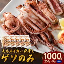 【ふるさと納税】【レビューCP対象】【訳あり】スルメイカ一夜干し”ゲソのみ” 計1,000g(小分け200gx5袋) 干物 国産 人気 大容量 小分け 訳あり ...
