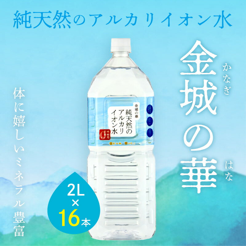 【ふるさと納税】ミネラルウォーター 金城の華 2L 8本入 2箱 飲料水 水 アルカリイオン水 セット ドリンク 【1825】