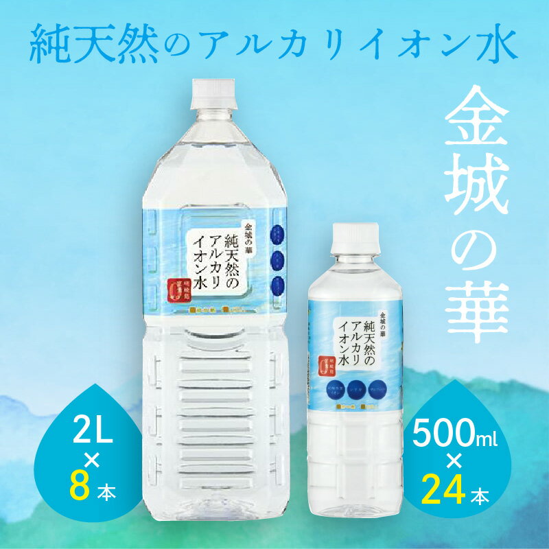 【ふるさと納税】 ミネラルウォーター 金城の華 500ml 2L 各一箱 水 飲料水 ふるさと納税 水 ふるさと納税 ミネラルウォーター ペットボトル 天然水 アルカリイオン アルカリイオン水 防災 災害 備蓄 長期保存 新生活 応援 準備 2l 【67】