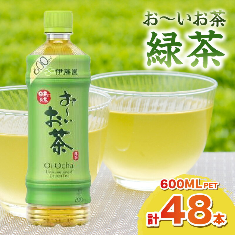 お〜いお茶 緑茶PET 600ml 24本入り×2ケース 計48本 伊藤園 飲料 ドリンク 緑茶 お茶 おーいお茶 ペットボトル 600ml 備蓄 新生活 応援 準備 [1709]