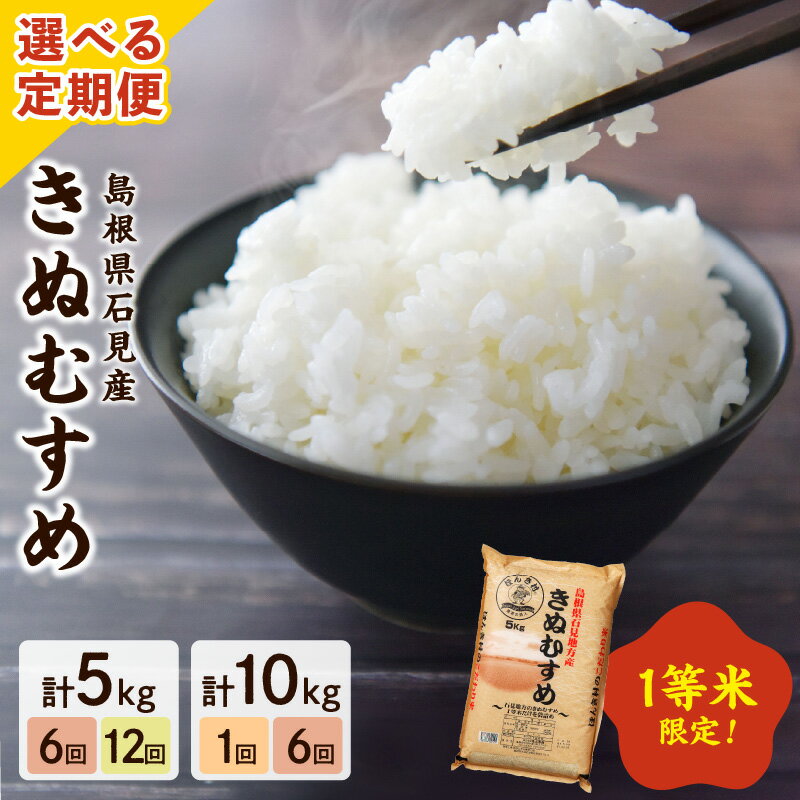 【ふるさと納税】【令和6年産】石見産きぬむすめ【5kg 10kg/1回 6回 12回】 選べる 定期便 お米 お取り寄せ 特産 精米 白米 ごはん ご飯 コメ 新生活 応援 準備のサムネイル