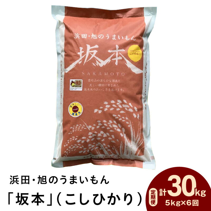 【ふるさと納税】【定期便】【令和4年産】浜田・旭のうまいもん「坂本」（こしひかり）5kg×6回 【1006】