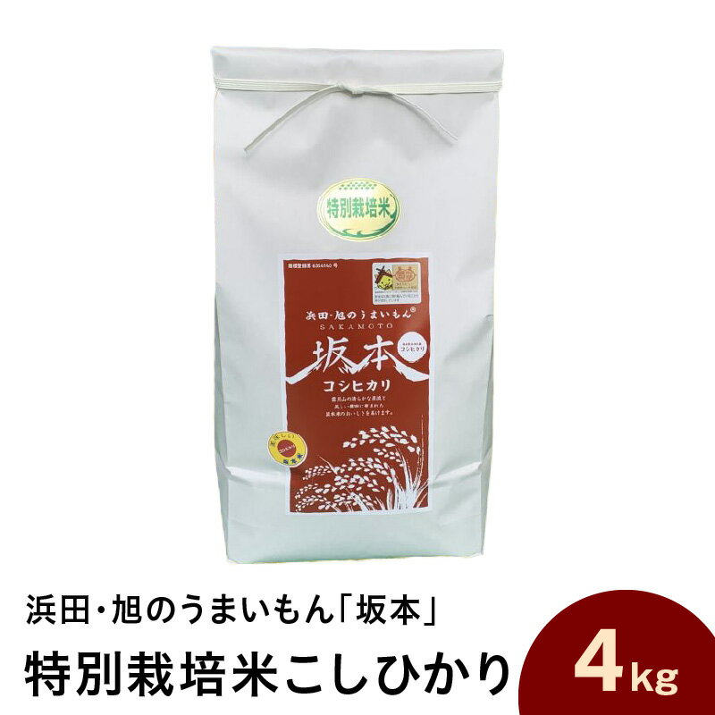 【ふるさと納税】【令和4年産】浜田・旭のうまいもん「坂本」特別栽培米こしひかり 4kg 【1019】