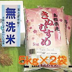 楽天ふるさと納税　【ふるさと納税】【令和5年産】無洗米 石見産きぬむすめ 5kg×2袋 米 白米 精米 応援 準備 新生活応援 お取り寄せ 特産 【1297】