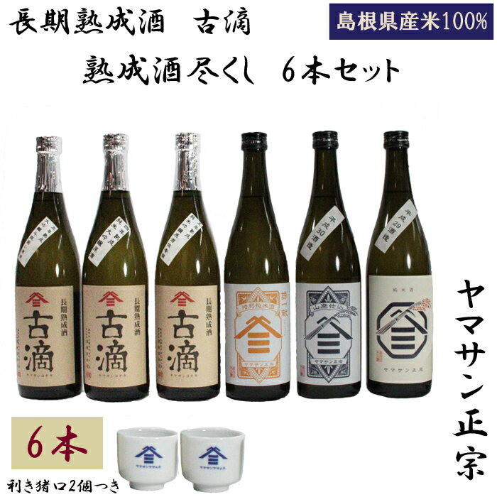 【ふるさと納税】ヤマサン正宗 長期熟成酒 古滴 こてき 熟成酒尽くし 6本セット 大吟醸 原酒 斗瓶囲い 特別純米酒 山廃仕込み 純米酒 清酒 飲み比べ お取り寄せ 人気 おすすめ 島根県 出雲市