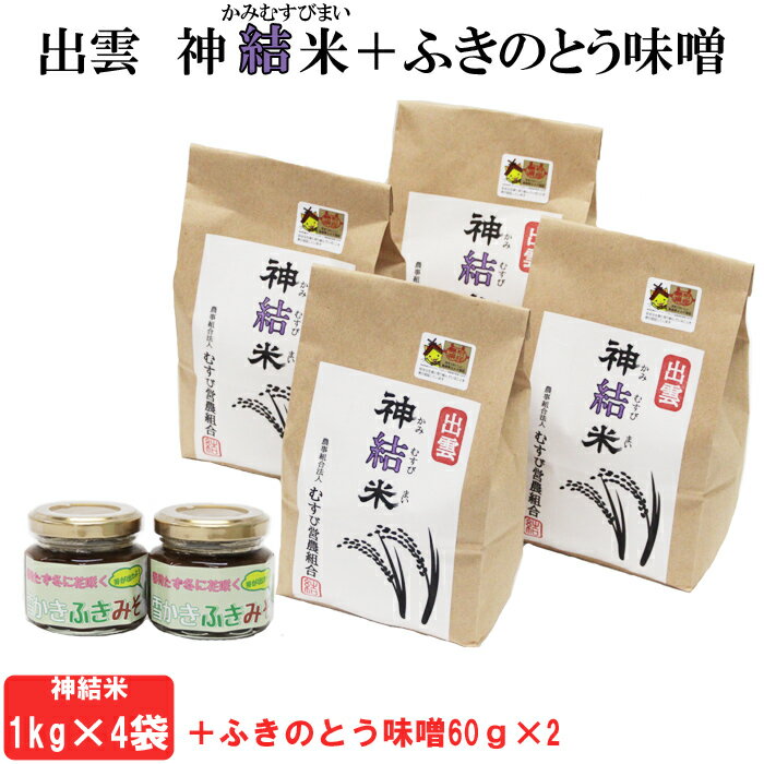 出雲神結米+ふきのとう味噌 つや姫 米 白米 令和5年産 島根県 精米 ご飯 人気 生活応援 送料無料