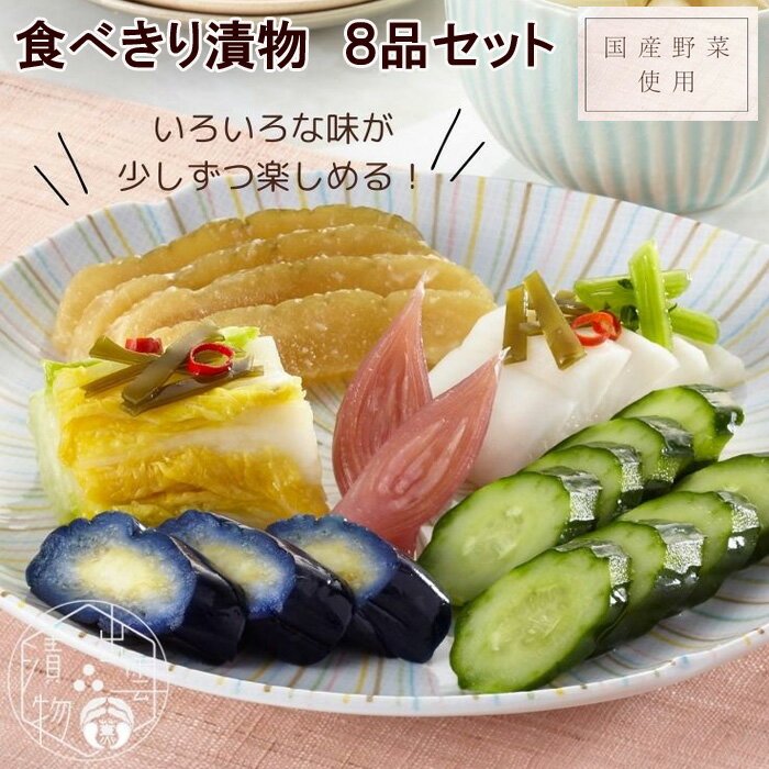 食べきり漬物 8品 セット | 手づくり 漬け物 漬物 浅漬 粕漬 つけもの 野菜 やさい 料理 お土産