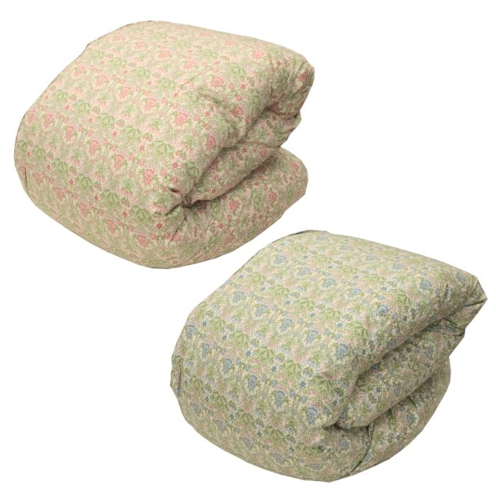 【ふるさと納税】ゴア 羽毛ふとん　ホワイトグース　フローラ：ピンク系・ブルー系から選択 | 羽毛布団 ハンガリー産 ホワイトグース ロイヤルゴールドラベル 高級羽毛布団 ツインキルト 老舗メーカー 保温性 軽量 快眠 安眠 フローラ柄 島根県 出雲市