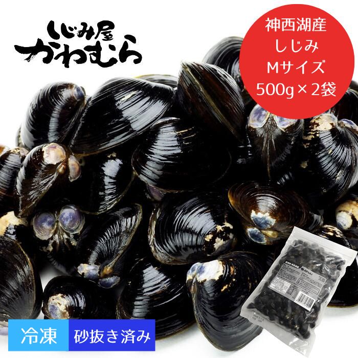 [神西湖産]プリプリ!冷凍砂抜きしじみ Mサイズ/500g×2袋 | 小分け 砂抜き済 貝 詰め合わせ お取り寄せ グルメ kai cai 栄養 料理 調理 レシピ 蜆 島根県 出雲市