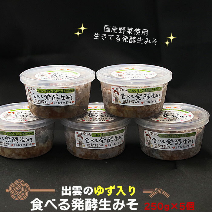 18位! 口コミ数「0件」評価「0」出雲のゆず入り 食べる 発酵 生 みそ250g×5個 | 味噌 柚子 調理 料理 おかず きゅうり 豆腐 アレンジ 食事 家庭 昼食 夕食 ･･･ 